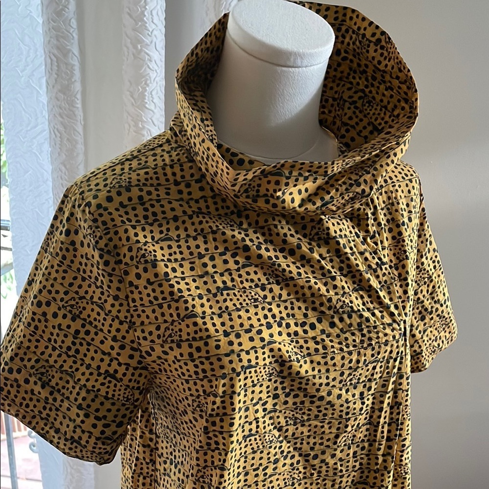 Anthropologie Corey Lynn Calter Leopard Cowl Cotton Top Small EUC - Picture 3 of 7